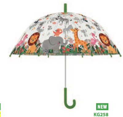 Parapluie cloche transparente enfant - animaux de la jungle