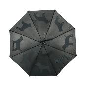 Parapluie automatique long - Protection extra large de 104 cm - Noir avec imprimé chien réfléchissant