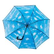 Parapluie de golf double-toile droit automatique - diamètre de 124 cm - Noir avec imprimé de nuage