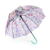 Parapluie transparent cloche pour femme - Système d'ouverture automatique - Fleurs épanouies