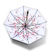 Parapluie pliant double toile - Imprimé fleurs de cerisier à l'intérieur