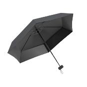 Mini parapluie femme - Parapluie six volets - Léger et compact - Avec étui en cuir zippé - Noir