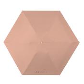 Mini parapluie pliant - Parapluie cinq volets - Protection UV - Léger et compact - Manche oblat en bois avec housse en tissu - Corail coucher de soleil
