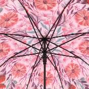 Parapluie Transparent pour Femme - Système d'ouverture automatique - Resistant au Vent - Motif floral - Rose Pale