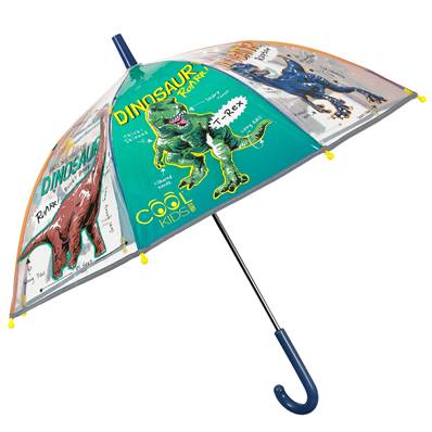 Parapluie transparent pour enfant - Bordure réfléchissante pour une visibilité optimale la nuit - Parapluie garçon - Dinosaure