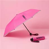 Mini parapluie pliant pour enfants - Bordure réfléchissante pour une visibilité optimale la nuit - Rose fluo