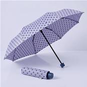Mini parapluie pliant pour femme - Résistant au vent - À pois - Violet