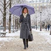 Mini parapluie pliant pour femme - Résistant au vent - À pois - Violet