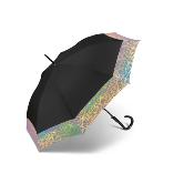 Pierre Cardin Parapluie de marche noir avec bordure pailletée