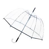 Parapluie transparente femme avec bordure noire - Ouverture Automatique - Poignée semi transparente