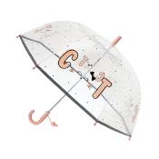 Parapluie cloche transparent enfant - Chat -  Bordure réflechissante pour être visible la nuit