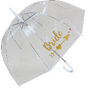 Parapluie cloche transparente de mariage - Ouverture Automatique - Bride Gold