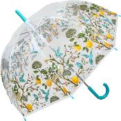 Parapluie transparent cloche - avec bordure citrons