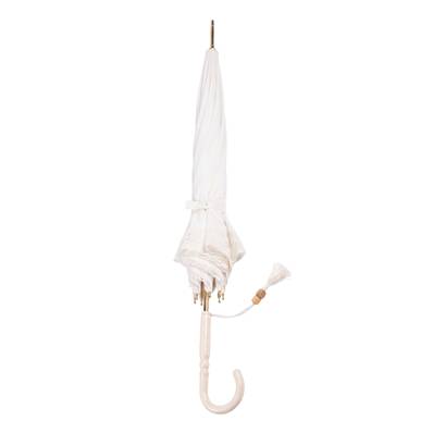 Longue Parapluie de mariage - Tissu pongé de haute qualité - Bordure en dentelle