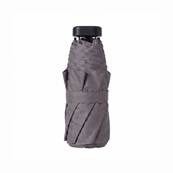 Ultra mini parapluie pliant pour femmes - Slim et léger - Résistant au vent - Avec protection UV - Avec sac smartphone assorti - Gris