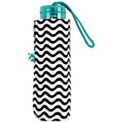 Mini parapluie pour femme - Noir avec motifs vague blancs - reduced