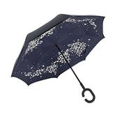 Parapluie à ouverture inversée - Noir et Imprimé Cerisiers du Japon