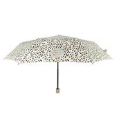 Parapluie pliant et écologique pour femme - Ouverture manuelle - Large protection 97 cm - Crème avec Bordure à motif