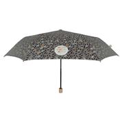 Parapluie pliant et écologique pour femme - Ouverture manuelle - Large protection 97 cm - Gris foncé avec Bordure à motif