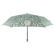 Parapluie pliant et écologique pour femme - Ouverture manuelle - Large protection 97 cm - Vert avec Bordure à motif