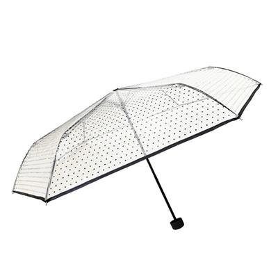 Parapluie transparent pliant femme Smati - ultra léger - Pois noirs