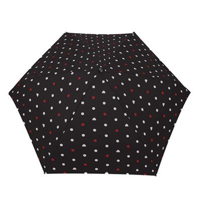 Parapluie pliant femme - Ouverture et fermeture automatiques - Noir - Points rouges et blancs