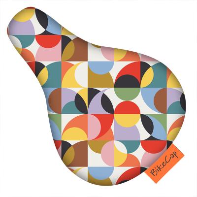 Housse de selle de vélo pour enfants - Cercles géométriques multicolores