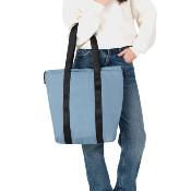 Sac cabas réversible pour femme - Résistant à l'eau - Noir et Bleu clair