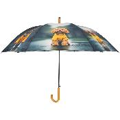 Parapluie Long - Poignée Recyclable - Poignée en bois - Motif Chiens Imperméables