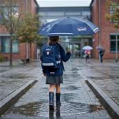 Mini parapluie pour enfants - Léger et compact - Avec bande réfléchissante - Étoile bleue