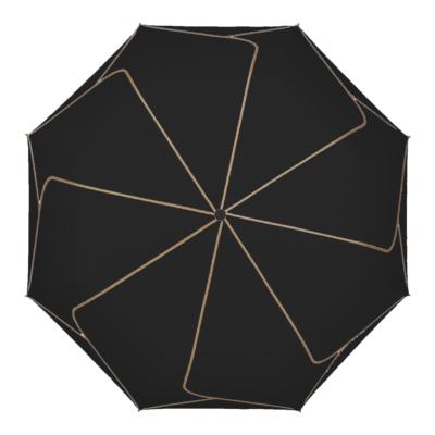 Parapluie mini et léger - Ouverture Automatique  - Noir avec liserés oranges