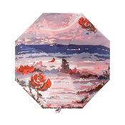 Parapluie pliant pour femme - Parapluie cinq plis - Poignée courbée - Côte rose