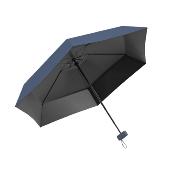 Mini parapluie femme - Parapluie six volets - Léger et compact - Avec étui en cuir zippé - Bleu