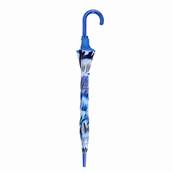 Parapluie Transparent pour Femme - Système d'ouverture automatique - Resistant au Vent - Motif floral - Bleu glacé
