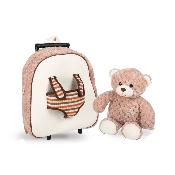 Sac à dos Teddy Bear avec trolley pour enfants - Ours en peluche amovible - Bretelles réglables et souples - Sac d'école mignon - Taille unique