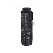 Mini parapluie pliant ultraléger et compact pour femme - Design Tweed - Noir