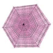 Mini parapluie pliant ultraléger et compact pour femme - Design Tweed - Rose