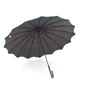 Parapluie long pour femme - Parapluie pagode - Bord festonné bleu sarcelle