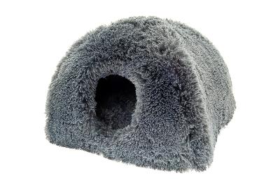 Ferribiella – Maison Igloo Nuvoletta pour Chats pour Chiens et Chats – Couchage Confortable et Rassurant – Standard – 50 x 45 cm – Gris Foncé