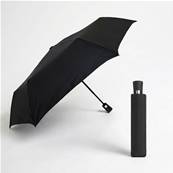 Parapluie pliant unisexe - Ouverture automatique - Résistant au vent - Poignée en caoutchouc - Noir