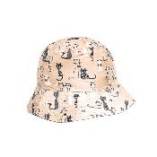 Chapeau de pluie pour femmes - Chapeau à seau - Imprimé chat - Blanc