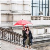 Parapluie droit pour deux - ouverture manuelle - rouge