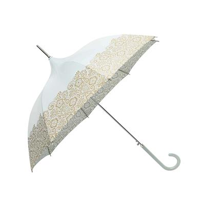 Parapluie long pour femme - Design Danois - Toile couleur menthe avec un joli imprimé doré