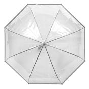 Parapluie droit ouverture automatique - Transparent avec bordure argent