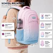 Sac à dos scolaire Annox NextGen - 30 x 19 x 46 cm - 26 L - Bleu/Rose
