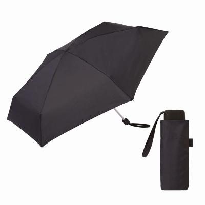 Mini parapluie pliant pour femmes - Ultra-léger et compact - Résistant au vent - Noir