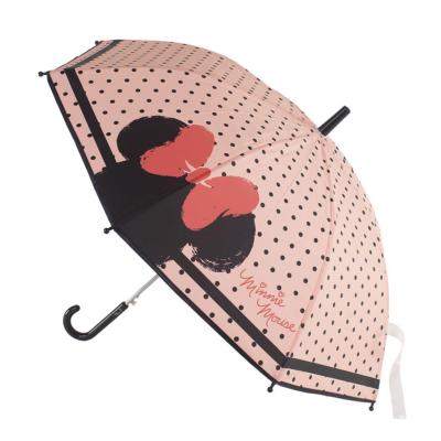 Parapluie enfant Disney - Parapluie pour fille rose - Poignée noire - Minnie