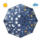 Grand parapluie automatique à effet changeant de couleur - Avec poignée courbée - Météo