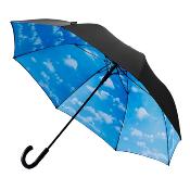 Parapluie de golf double-toile droit automatique - diamètre de 124 cm - Noir avec imprimé de nuage
