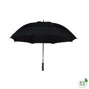 Parapluie écologique automatique - Double toile - Fait de plastique recyclé - Large protection de 102 CM de diamètre - Noir